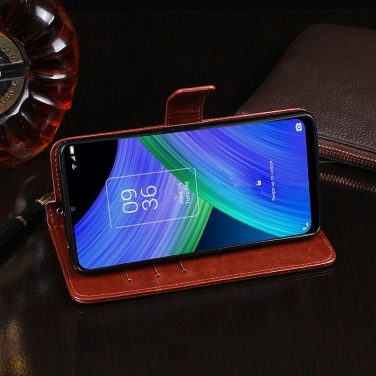 For TCL 20 R 5G idewei Crazy Horse Texture Leather Phone Case(Red)