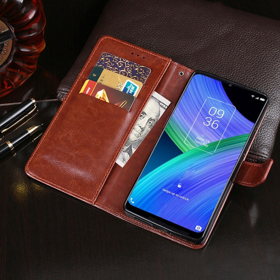 For TCL 20 R 5G idewei Crazy Horse Texture Leather Phone Case(Red)
