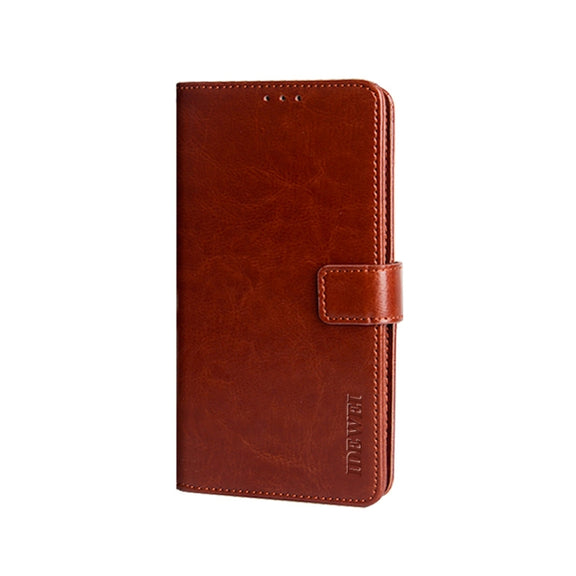 For Umidigi Bison X10 idewei Crazy Horse Texture Leather Phone Case(Brown)
