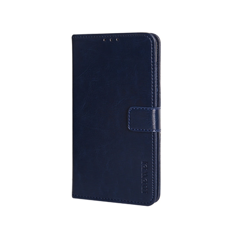 For Umidigi Bison X10 idewei Crazy Horse Texture Leather Phone Case(Dark Blue)