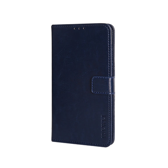 For Umidigi Bison X10 idewei Crazy Horse Texture Leather Phone Case(Dark Blue)
