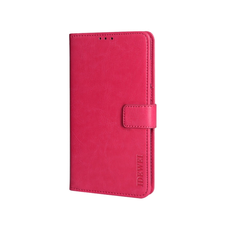 For Umidigi Bison X10 idewei Crazy Horse Texture Leather Phone Case(Rose Red)