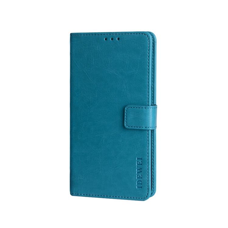 For Umidigi Bison X10 idewei Crazy Horse Texture Leather Phone Case(Sky Blue)