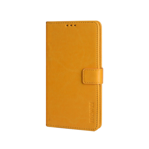 For Umidigi Bison X10 idewei Crazy Horse Texture Leather Phone Case(Yellow)