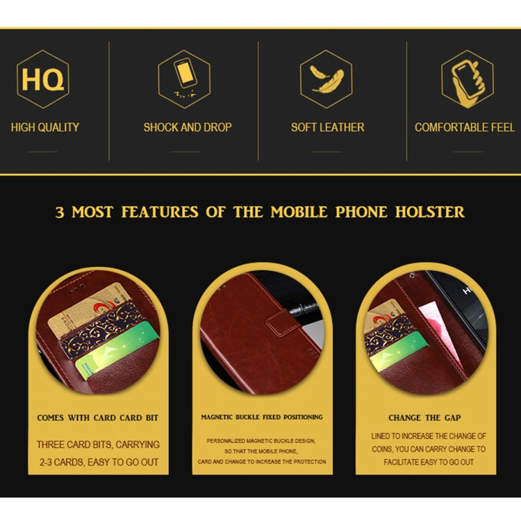For Umidigi Bison X10 idewei Crazy Horse Texture Leather Phone Case(Black)