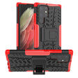 For Samsung Galaxy S22 Ultra 5G Tire Texture TPU + PC Phone Case with Holder(Red) - Galaxy S22 Ultra 5G Cases by PMC TechLife | Online Shopping South Africa | PMC TechLife