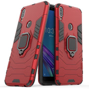 For Asus Zenfone Max Pro (M1) ZB601KL Shockproof PC + TPU Protective Case with Magnetic Ring Holder(Red)