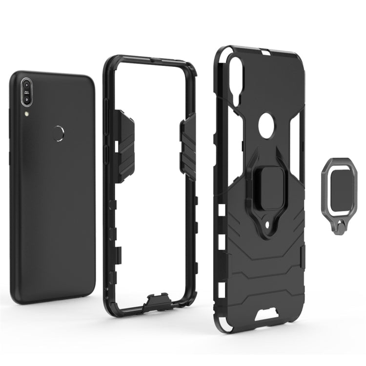 For Asus Zenfone Max Pro (M1) ZB601KL Shockproof PC + TPU Protective Case with Magnetic Ring Holder(Red)