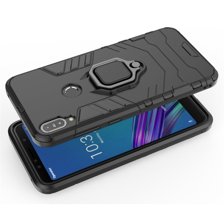 For Asus Zenfone Max Pro (M1) ZB601KL Shockproof PC + TPU Protective Case with Magnetic Ring Holder(Red)
