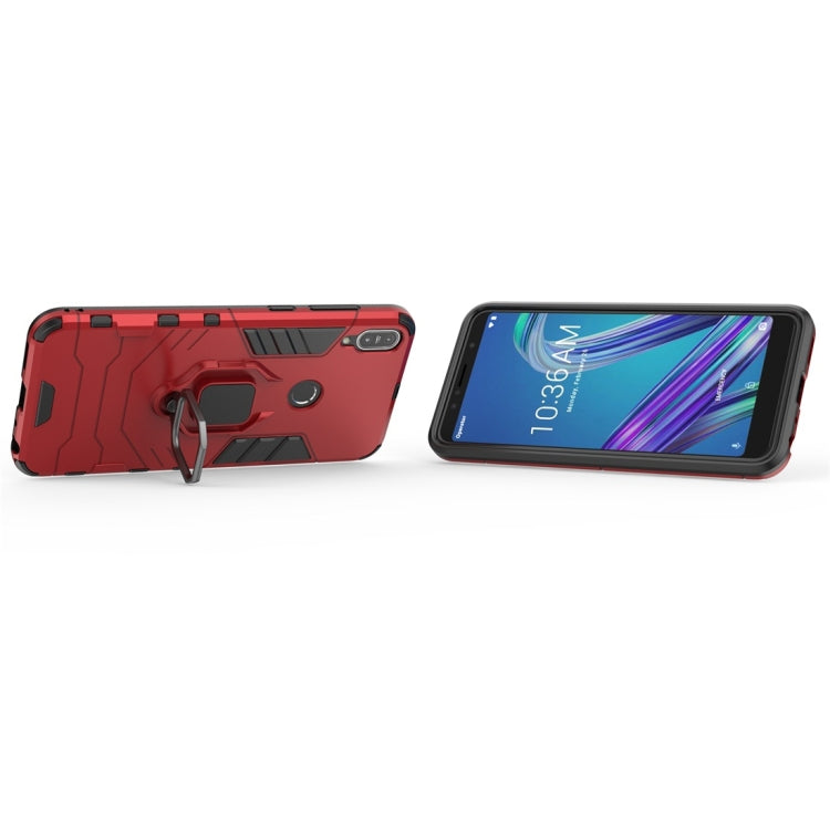 For Asus Zenfone Max Pro (M1) ZB601KL Shockproof PC + TPU Protective Case with Magnetic Ring Holder(Red)