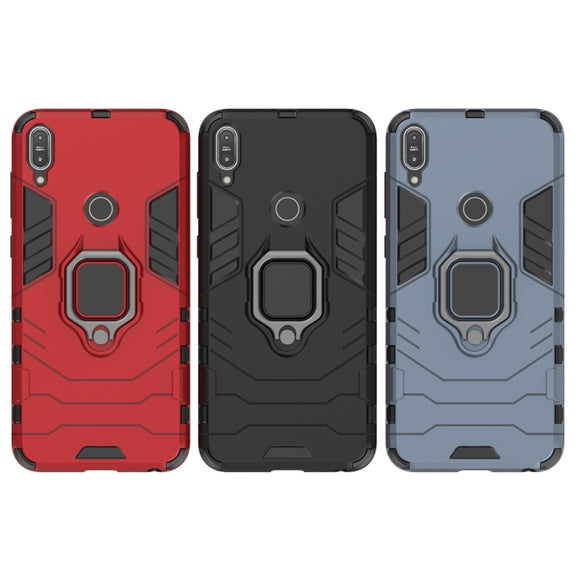 For Asus Zenfone Max Pro (M1) ZB601KL Shockproof PC + TPU Protective Case with Magnetic Ring Holder(Red)
