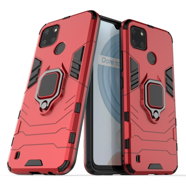 For OPPO Realme C21Y Shockproof PC + TPU Protective Case with Magnetic Ring Holder(Red)