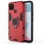 For OPPO Realme C21Y Shockproof PC + TPU Protective Case with Magnetic Ring Holder(Red)
