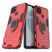 For OPPO Realme C21Y Shockproof PC + TPU Protective Case with Magnetic Ring Holder(Red)
