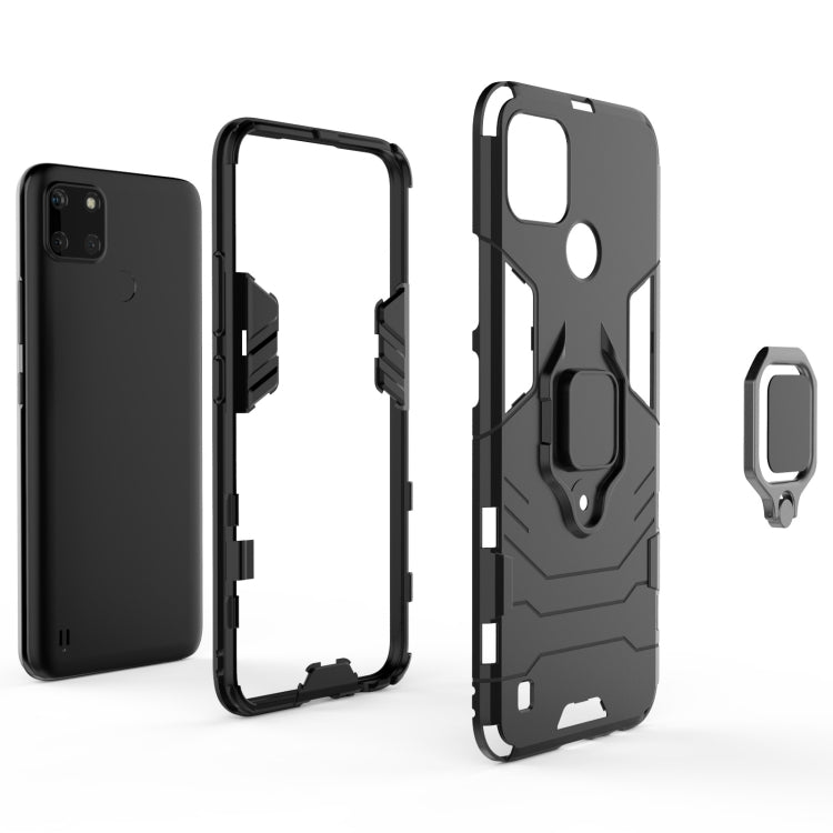 For OPPO Realme C21Y Shockproof PC + TPU Protective Case with Magnetic Ring Holder(Red)