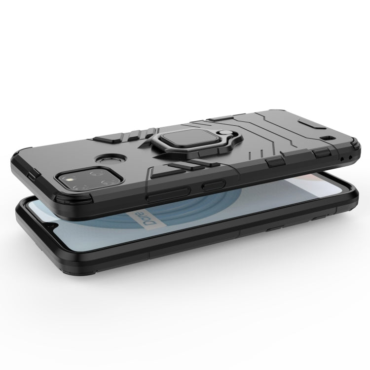 For OPPO Realme C21Y Shockproof PC + TPU Protective Case with Magnetic Ring Holder(Red)