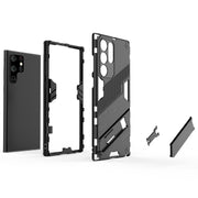 For Samsung Galaxy S22 Ultra 5G Punk Armor 2 in 1 PC + TPU Shockproof Phone Case with Invisible Holder(White)