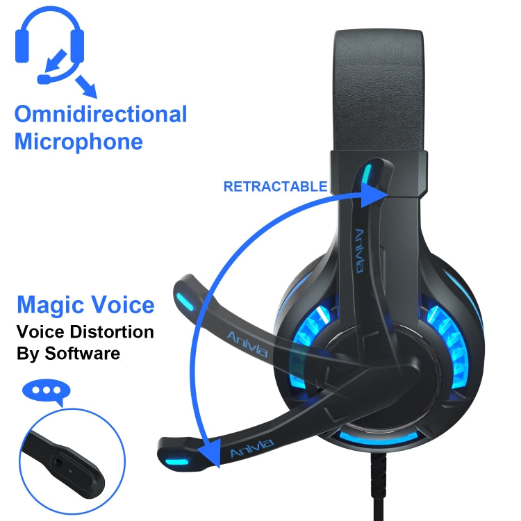 SADES MH603 3.5mm Port Adjustable Gaming Headset with Microphone(Black Blue)