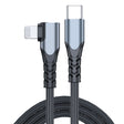 A6 PD 20W USB-C / Type-C to 8 Pin Elbow Data Cable for iPhone, iPad, Length:1m(Grey) - Normal Style Cable by PMC TechLife | Online Shopping South Africa | PMC TechLife | Buy Now Pay Later Mobicred