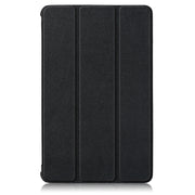 For Lenovo Tab M8 Custer Texture Horizontal Flip Smart TPU Leather Case with Three-folding Holder(Black)