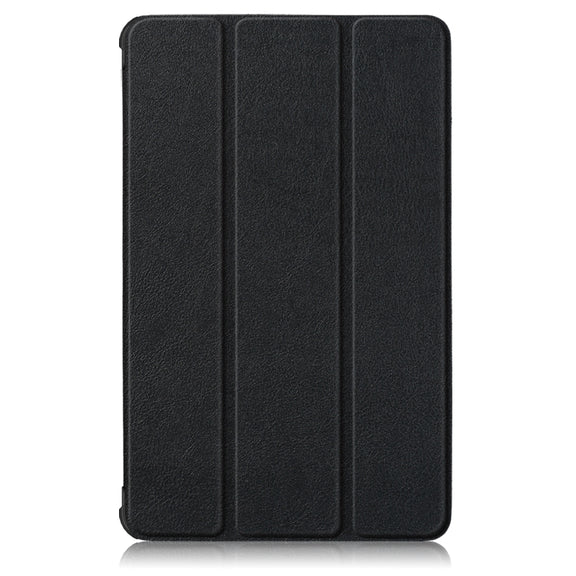 For Lenovo Tab M8 Custer Texture Horizontal Flip Smart TPU Leather Case with Three-folding Holder(Black)