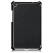 For Lenovo Tab M8 Custer Texture Horizontal Flip Smart TPU Leather Case with Three-folding Holder(Black)