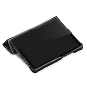 For Lenovo Tab M8 Custer Texture Horizontal Flip Smart TPU Leather Case with Three-folding Holder(Black)
