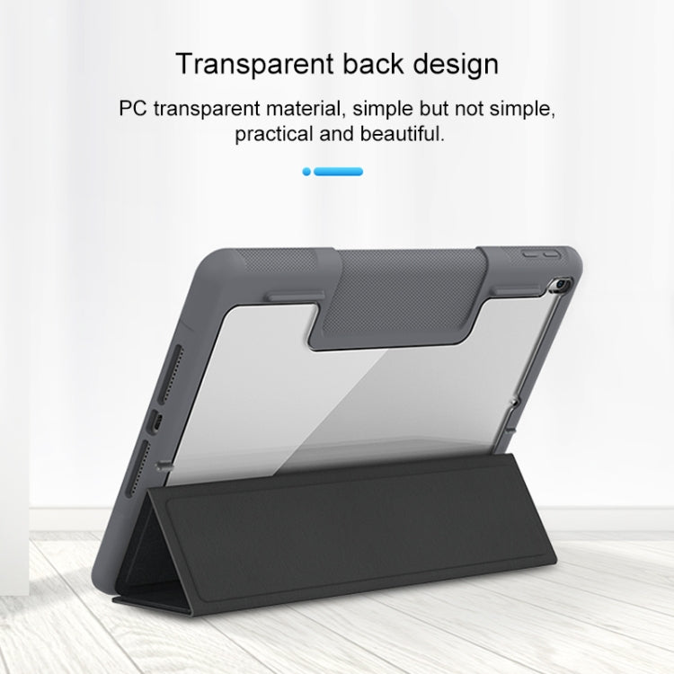 For iPad 10.2 Mutural Horizontal Flip PC + TPU + PU Leather Case with Holder & Pen Slot(Red)