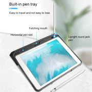 For iPad 10.2 Mutural Horizontal Flip PC + TPU + PU Leather Case with Holder & Pen Slot(Red)