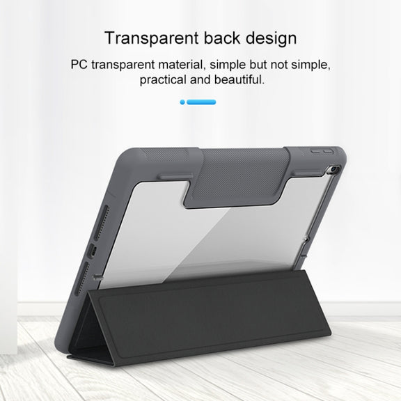 For iPad Pro 10.5 Mutural Horizontal Flip PC + TPU + PU Leather Case with Holder & Pen Slot(Blue)