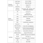 P11 854x480 DLP Smart Projector With Infrared Remote Control, Android 9.0, 4GB+32GB, AU Plug