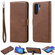 For Huawei P30 Pro Solid Color Horizontal Flip Protective Case with Holder & Card Slots & Wallet & Photo Frame & Lanyard(Brown) - Huawei Cases by PMC TechLife | Online Shopping South Africa | PMC TechLife