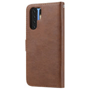 For Huawei P30 Pro Solid Color Horizontal Flip Protective Case with Holder & Card Slots & Wallet & Photo Frame & Lanyard(Brown)