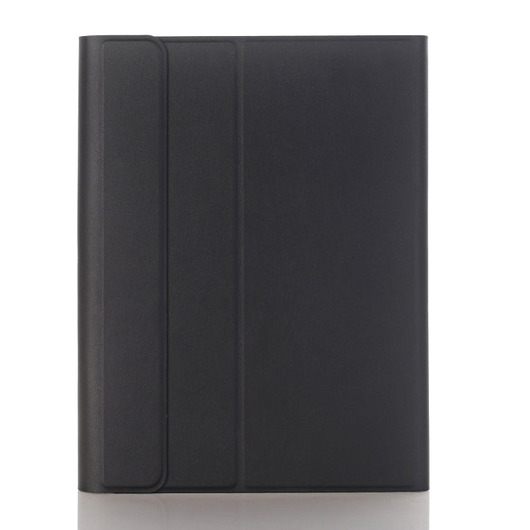 A07B-A Lambskin Texture Square Keycap Bluetooth Keyboard Leather Case with Touch Control For iPad 9.7 2018 & 2017 / Pro 9.7 inch / Air 2(Black)