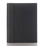A07B-A Lambskin Texture Square Keycap Bluetooth Keyboard Leather Case with Touch Control For iPad 9.7 2018 & 2017 / Pro 9.7 inch / Air 2(Black)