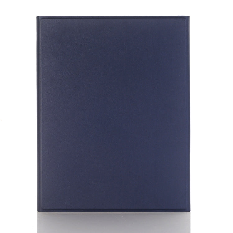 A07B-A Lambskin Texture Square Keycap Bluetooth Keyboard Leather Case with Touch Control For iPad 9.7 2018 & 2017 / Pro 9.7 inch / Air 2(Blue)