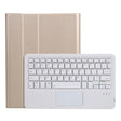 A07B-A Lambskin Texture Square Keycap Bluetooth Keyboard Leather Case with Touch Control For iPad 9.7 2018 & 2017 / Pro 9.7 inch / Air 2(Gold) - Universal by PMC TechLife | Online Shopping South Africa | PMC TechLife