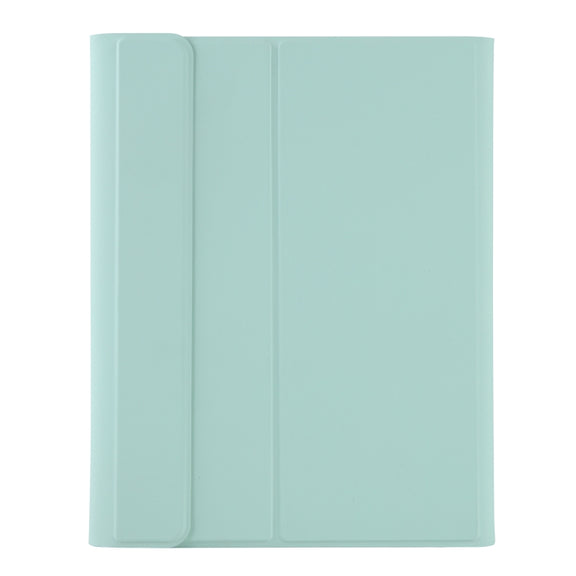 A07B-A Lambskin Texture Square Keycap Bluetooth Keyboard Leather Case with Touch Control For iPad 9.7 2018 & 2017 / Pro 9.7 inch / Air 2(Light Green)