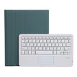 A07B-A Lambskin Texture Square Keycap Bluetooth Keyboard Leather Case with Touch Control For iPad 9.7 2018 & 2017 / Pro 9.7 inch / Air 2(Dark Green) - Universal by PMC TechLife | Online Shopping South Africa | PMC TechLife