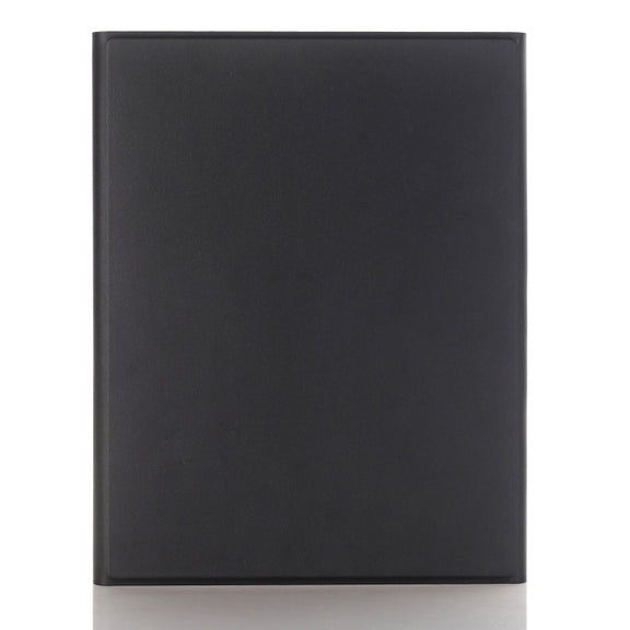 A102B-A Lambskin Texture Square Keycap Bluetooth Keyboard Leather Case with Touch Control For iPad Pro 10.5 inch / 10.2 2021 & 2020 & 2019 / Air 3(Black)