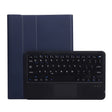 A102B-A Lambskin Texture Square Keycap Bluetooth Keyboard Leather Case with Touch Control For iPad Pro 10.5 inch / 10.2 2021 & 2020 & 2019 / Air 3(Blue) - Universal by PMC TechLife | Online Shopping South Africa | PMC TechLife