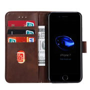 For iPhone 8  / 7 GUSSIM Magnetic Horizontal Flip Leather Case with Holder & Card Slots & & Wallet(Brown)