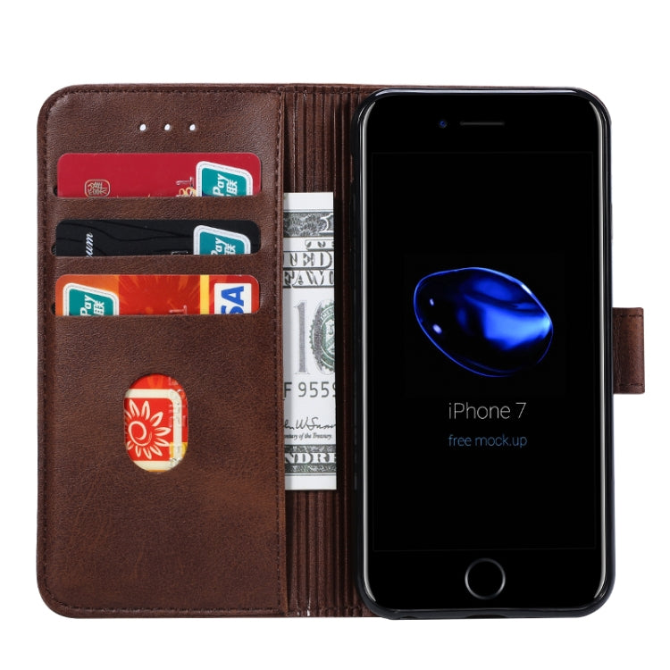 For iPhone 8  / 7 GUSSIM Magnetic Horizontal Flip Leather Case with Holder & Card Slots & & Wallet(Brown)