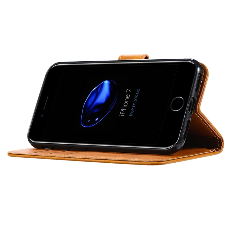 For iPhone 8  / 7 GUSSIM Magnetic Horizontal Flip Leather Case with Holder & Card Slots & & Wallet(Brown)