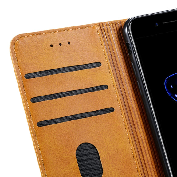 For iPhone 8  / 7 GUSSIM Magnetic Horizontal Flip Leather Case with Holder & Card Slots & & Wallet(Brown)