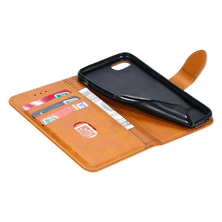 For iPhone 8  / 7 GUSSIM Magnetic Horizontal Flip Leather Case with Holder & Card Slots & & Wallet(Brown)