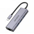 amalink 95121D Type-C / USB-C to RJ45 + 3 Ports USB + PD 3.0 Multi-function HUB(Grey) - free shipping - PMC TechLife - Order now!