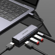 amalink 95126 Type-C / USB-C to Dual HDMI + 2 Ports USB + PD 3.0 Multi-function HUB(Grey)