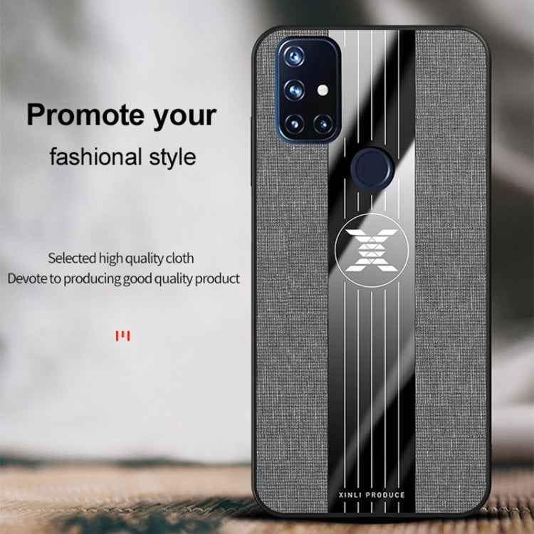 For OnePlus Nord N10 5G XINLI Stitching Cloth Texture Shockproof TPU Phone Case(Black)