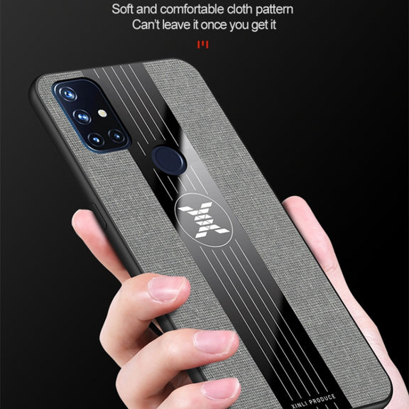 For OnePlus Nord N10 5G XINLI Stitching Cloth Texture Shockproof TPU Phone Case(Black)